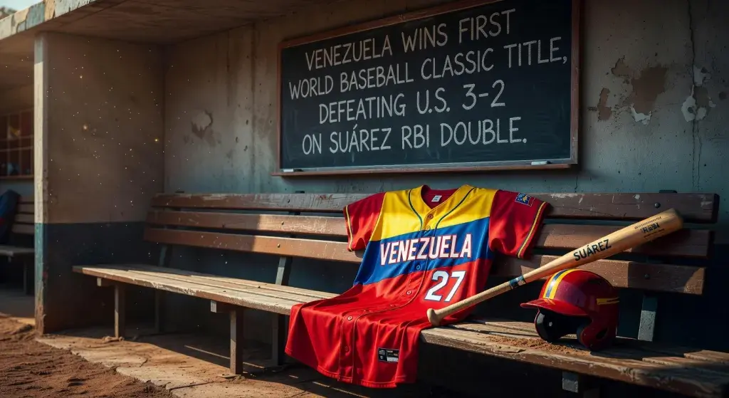 Venezuela wins first World Baseball Classic title, defeating U.S. 3-2 on Suárez RBI double